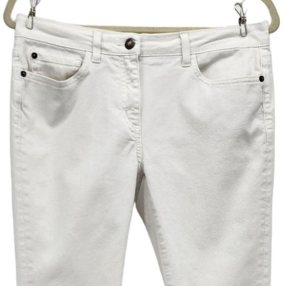 Boden Zipper Ankle White Denim Skinny Jeans Womens 8 - Picture 2 of 8